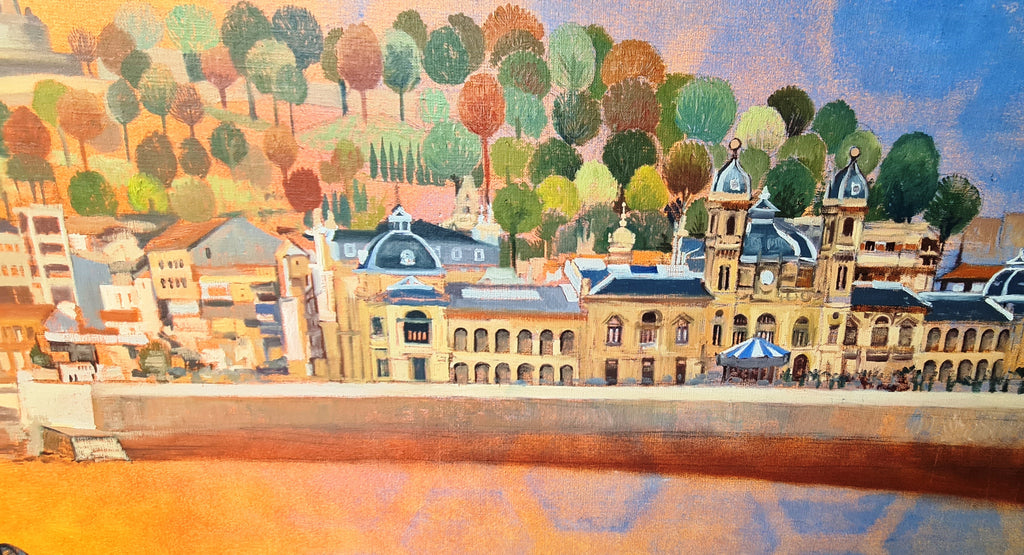 José Luis PESCADOR - Vers le vieux quartier de Donostia (Oeuvre originale)