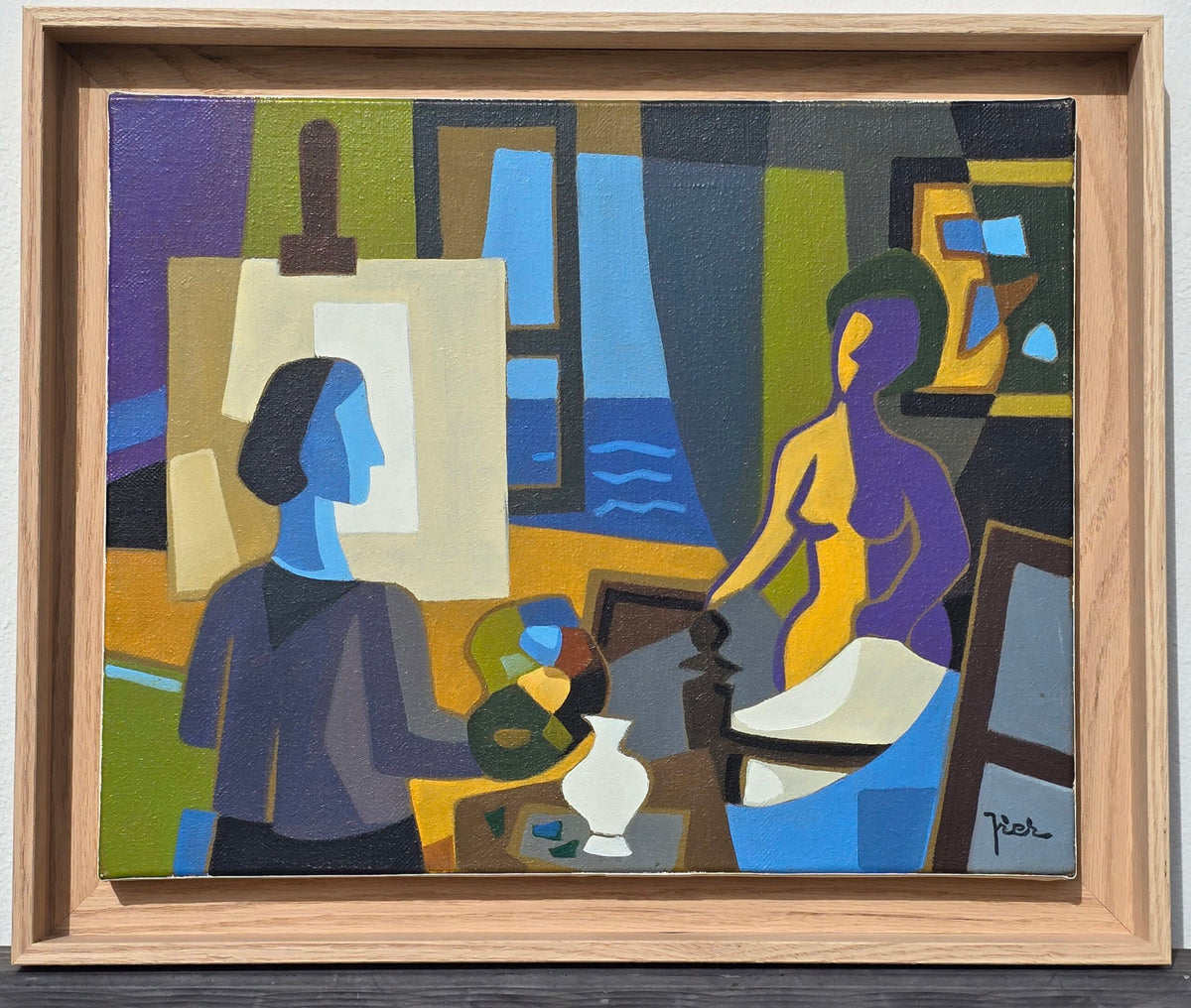 Pierre LABADIE dit PIER - Le peintre au modèle (Œuvre originale)