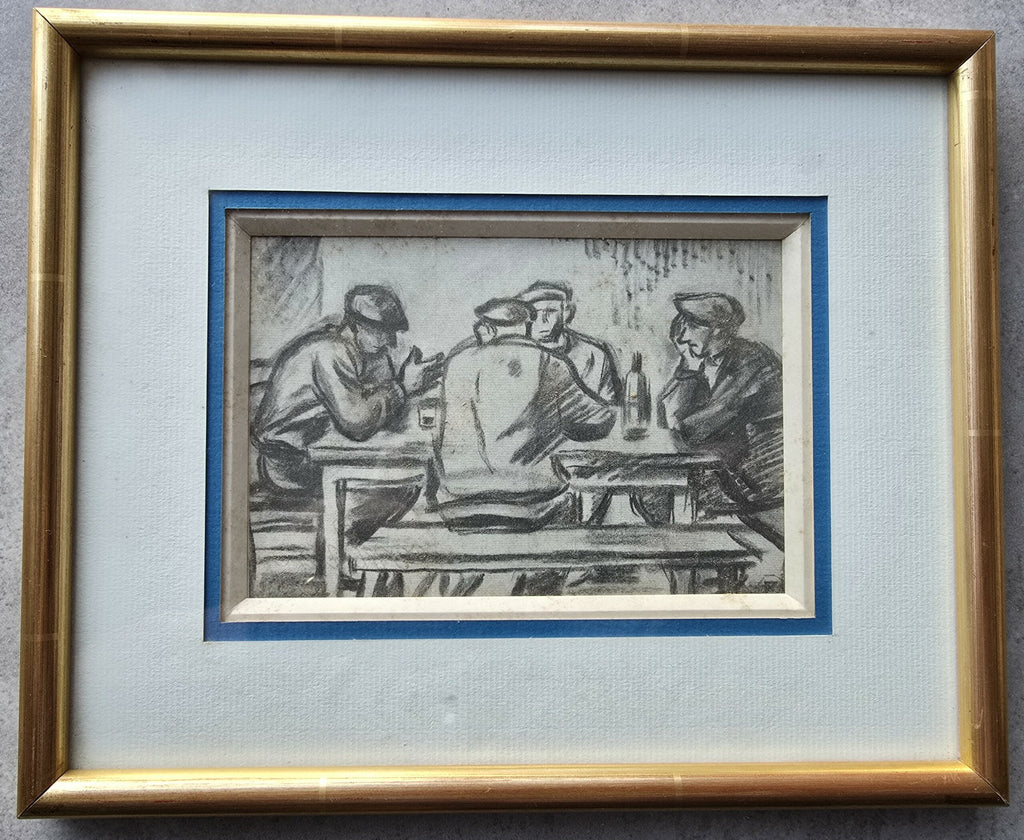 Ramiro ARRUE Reproduction d'un dessin préparatoire au tableau "Partie de mus"