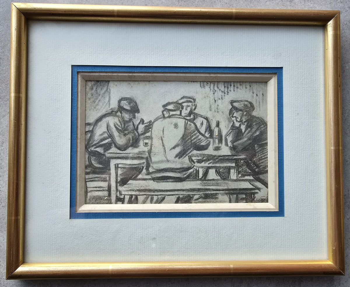 Ramiro ARRUE Reproduction d'un dessin préparatoire au tableau "Partie de mus"