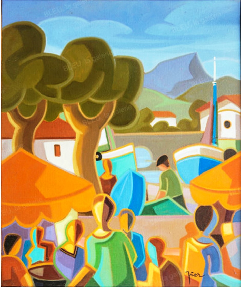 Pierre LABADIE dit PIER - La place à Saint-Jean (Œuvre originale)
