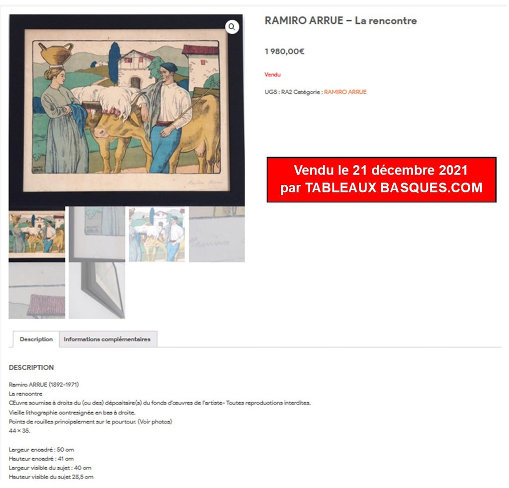 RAMIRO ARRUE – La rencontre (Circa 1922)