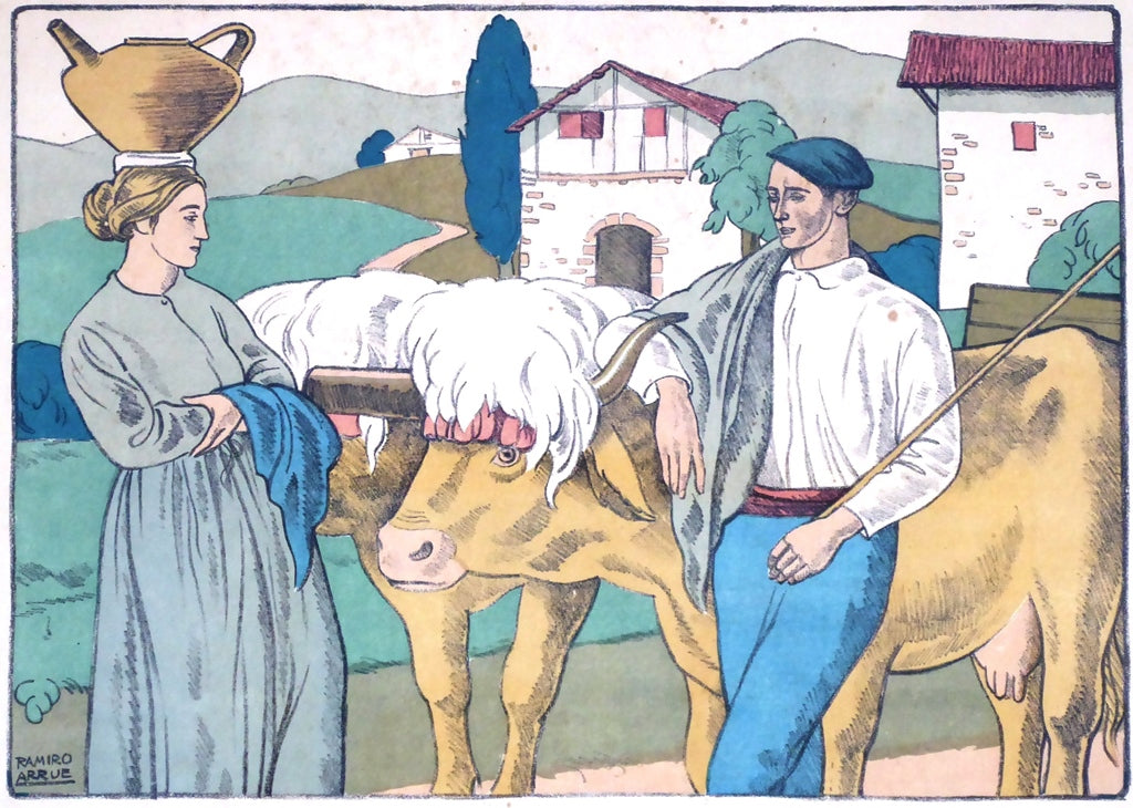 RAMIRO ARRUE – La rencontre (Lithographie contresignée dans la planche)
