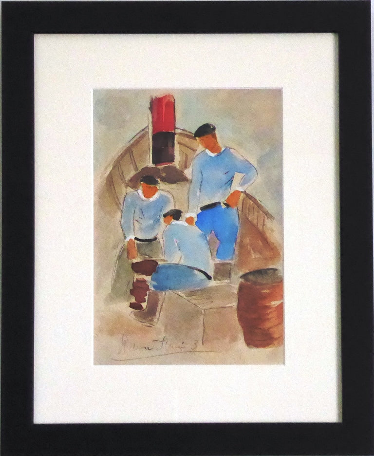 Ramiro ARRUE – Trois hommes dans un bateau (Œuvre originale)