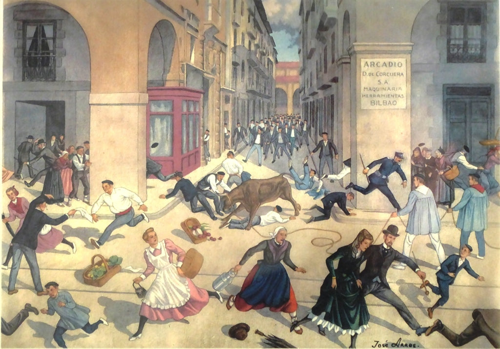 José ARRUE Les fêtes de Bilbao - Sokamuturra (1905)