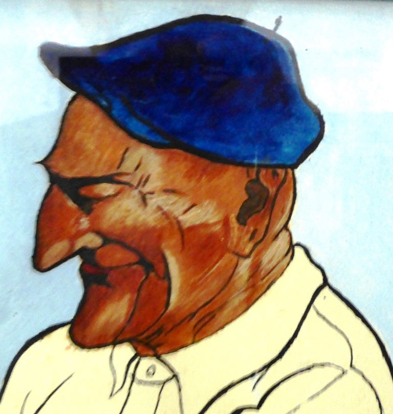 École Basque du XX siècle dans le gout de José ARRUE : Basque à la cigarette (Œuvre originale)